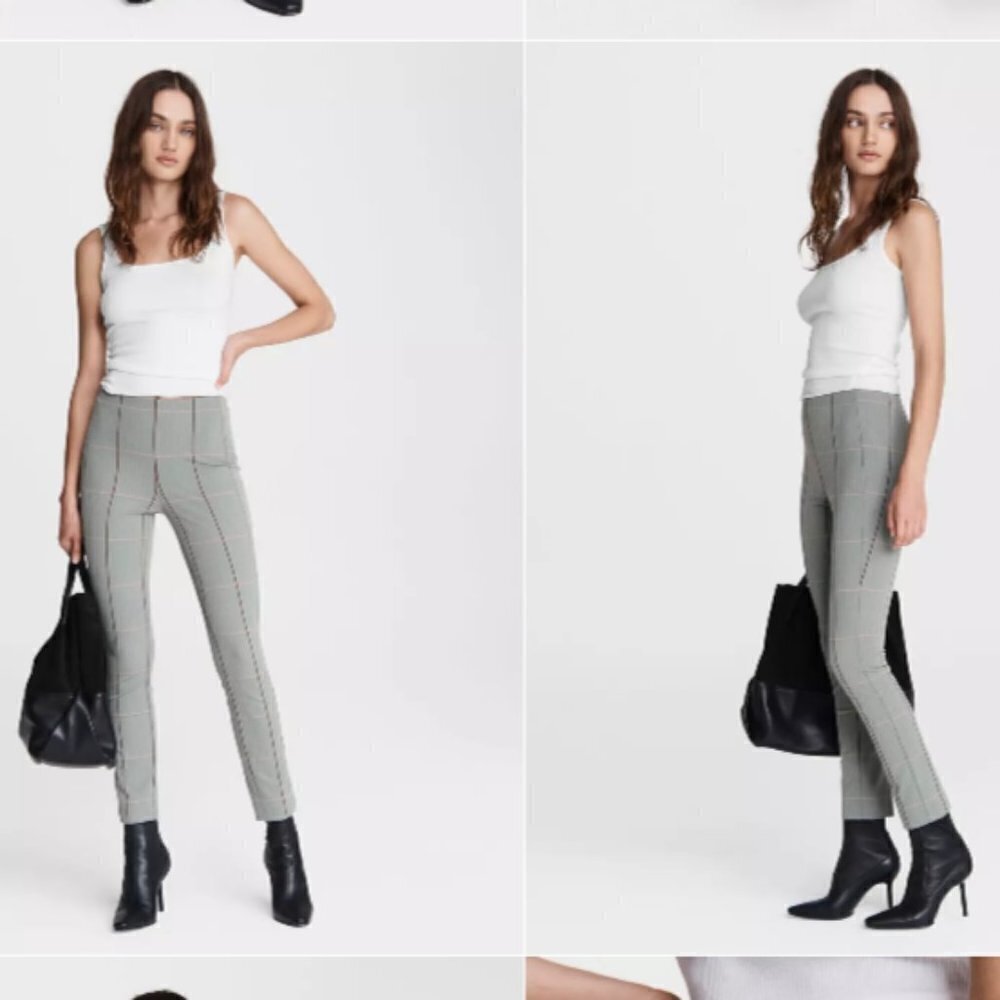 Rag & Bone Simone Pant Straight Leg Work Wear Minimalist Grey Slim Size 8